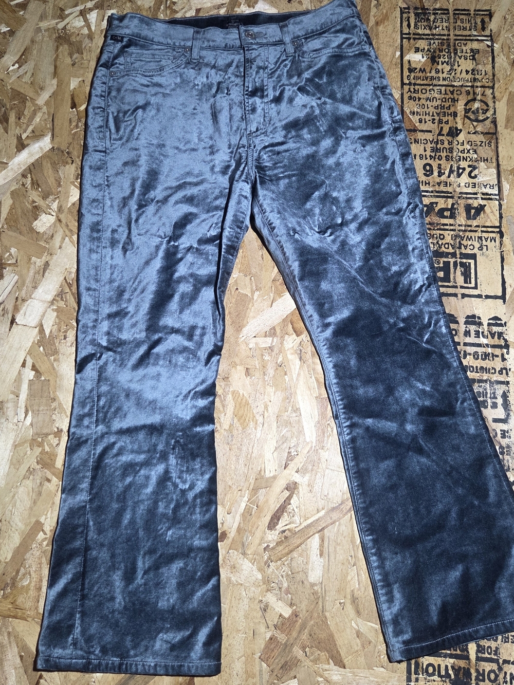 Citizens of Humanity Demy Cropped Flare Velvet Pants Slate Blue Size 29